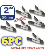 6x Mini Spring Clamp 2" Metal Micro DIY Bulldog Clip Pack Strong Grip Stall 50mm