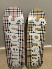 Supreme Burberry Skateboard Deck Set / Beige & Pink / Brand New / Limited / Rare