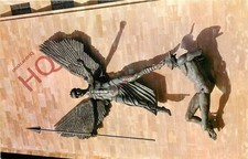 Postcard:-Coventry Cathedral, Epstein's Bronze Statue of St. Michael and Devil