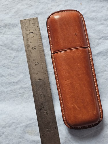 Vintage tan leather - tan, double