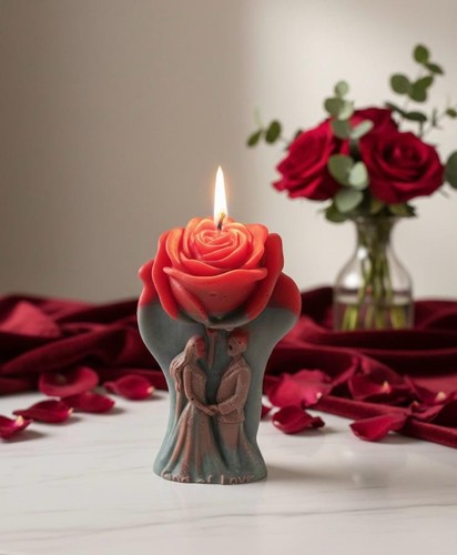 Rose couple candle - candle, unique
