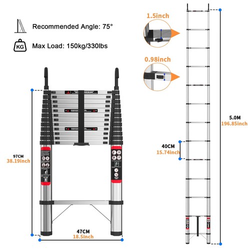 Telescopic ladder extendable - ladder,
