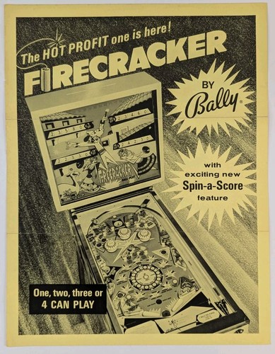 Bally firecracker pinball - bally,
