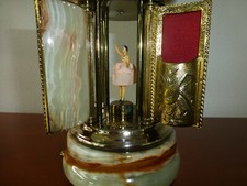 Rare Vintage Swiss Reuge Dancing Ballerina Music Box Carousel Items Holder