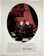 Conn Organ 1940s Vintage Print