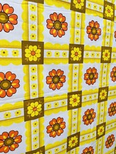 Vintage Floral Fabric 60s 70s