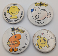 Set of four MR MEN BADGES