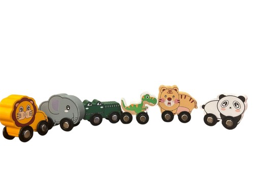 Wooden animal push toy - wooden,