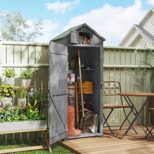 Wooden garden shed - garden, shed,