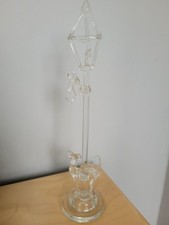 Vintage One Of A Kind Blown/ spun Glass Lamp Post With cheeky dog and cat. 