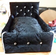 Upholstered Luxury Dog/cat Bed with personalised headboard 