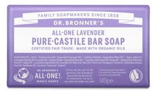 Dr Bronner Organic Lavender Soap Bar - 140g (Pack of 2)
