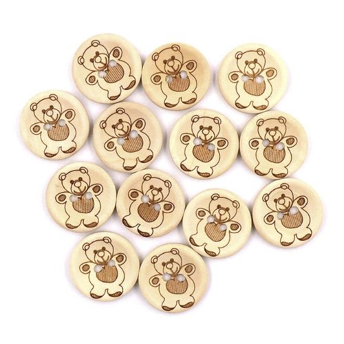 25pcs 25mm wooden buttons - 25pcs,
