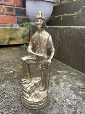 Vintage Brass Coal Miner Pit Worker Figure Ornament Large 