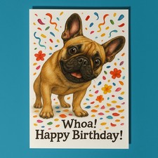 French Bulldog Dog Don’t Look Away - Birthday Card Envelope - Personalised card