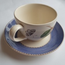 Wedgwood Sarah Garden ceramic tea cup saucer citrus lemon 1997 English vintage