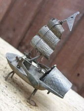 Antique Chinese Export solid Silver Junk Ship / Boat