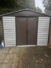 10x8 METAL GARDEN SHEDS YARDMASTER SHED 10ft x 8ft APEX STEEL STORAGE GUTTERS