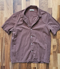 Brown seersucker cotton mens