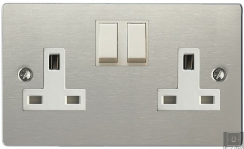 Volex flat brushed stainless - flat,