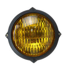 Black Motorcycle Headlight Cruiser Chopper Bobber For Cafe Racer Old School