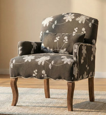 Grey Linen Queen Accent Chair