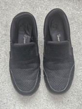 Skechers Black Slip On Dual Lite 51361EW Memory Foam Casual Trainers Size UK 10 