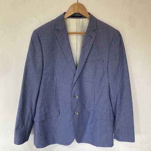 Blue striped suit blazer - suit,