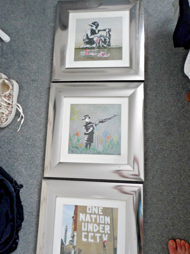 Joblot banksy framed art - x3,