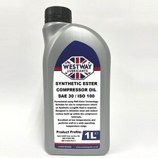 Synthetic Compressor Oil SAE 30 / ISO 100 For Sealey and FIAC Compressors 1L