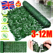 12M Artificial Hedge IvyLeaf Screening Trellis Garden Fence Wall Balcony-Privacy