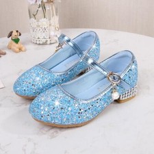 New Girls Princess Kids fashion lovely pink Shoes Glitter Children heels Fancy