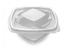 20 Clear Hinged Plastic Twisty Salad Fruit Bowl 250cc Catering Food Meal Prep