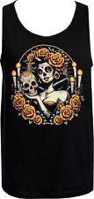 Day of the Dead Men's Tank Top Pin-up Tattoo Lowbrow Sugar Skull Día de Muertos