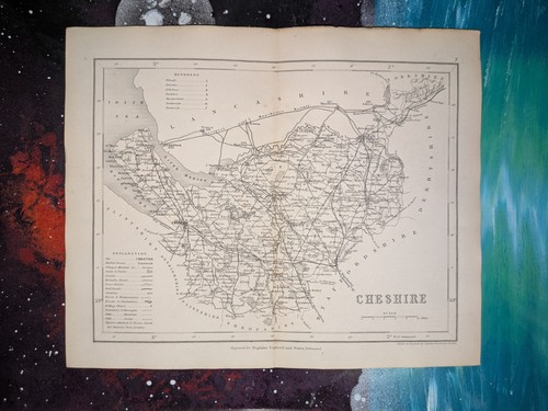 Cheshire antique map c1840 - cheshire,