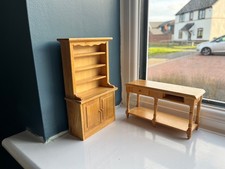 1/12 dolls house furniture job lot bundle kitchen set wooden cupboard 