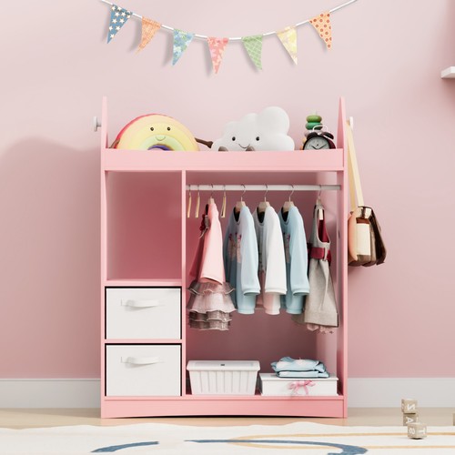 Pink kids wardrobe clothes - wardrobe,