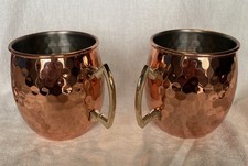Set of 2 Copper Plating Moscow Mule Mugs Stainless Steel Drinking Barrel Cup