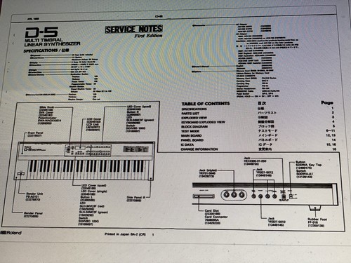 Roland service manual - d-5,