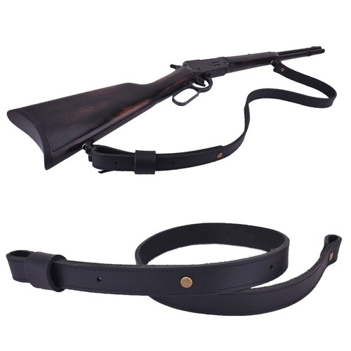 Black leather gun sling - black,