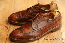 Alden Tan Brown Burnished Leather Derby Brogue Shoes UK 9.5 US 10.5 EU 43.5