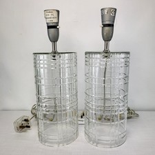 Pair Of Table Lamps Glass Art Contemporary Geometric Glass Lamp Bases Decorative