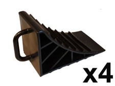 4 x Wheel Chocks Tyre Saver Brake Stoppers Ridged Caravan Motorhome Car Wedges