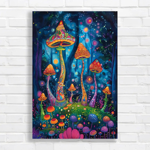 Vibrant psychedelic mushroom - vibrant,
