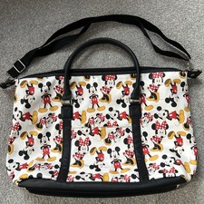 Disney Minnie & Mickey Mouse Large Hold-all White With Black Trim