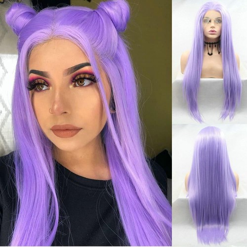 Long straight pastel purple - straight,