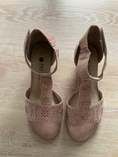 Pavers Ladies Blush Suede Sandals, Great Condition