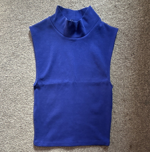 Zara blue mock neck stretch