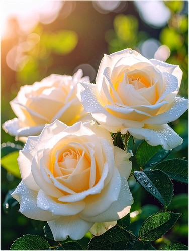 Tile mural white rose - rose, floral