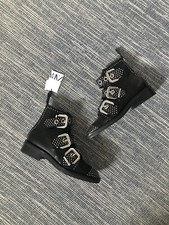 Zara Black Flat Leather